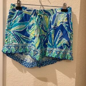 Lilly Pulitzer Tropical Blue and Green High Waist Shorts